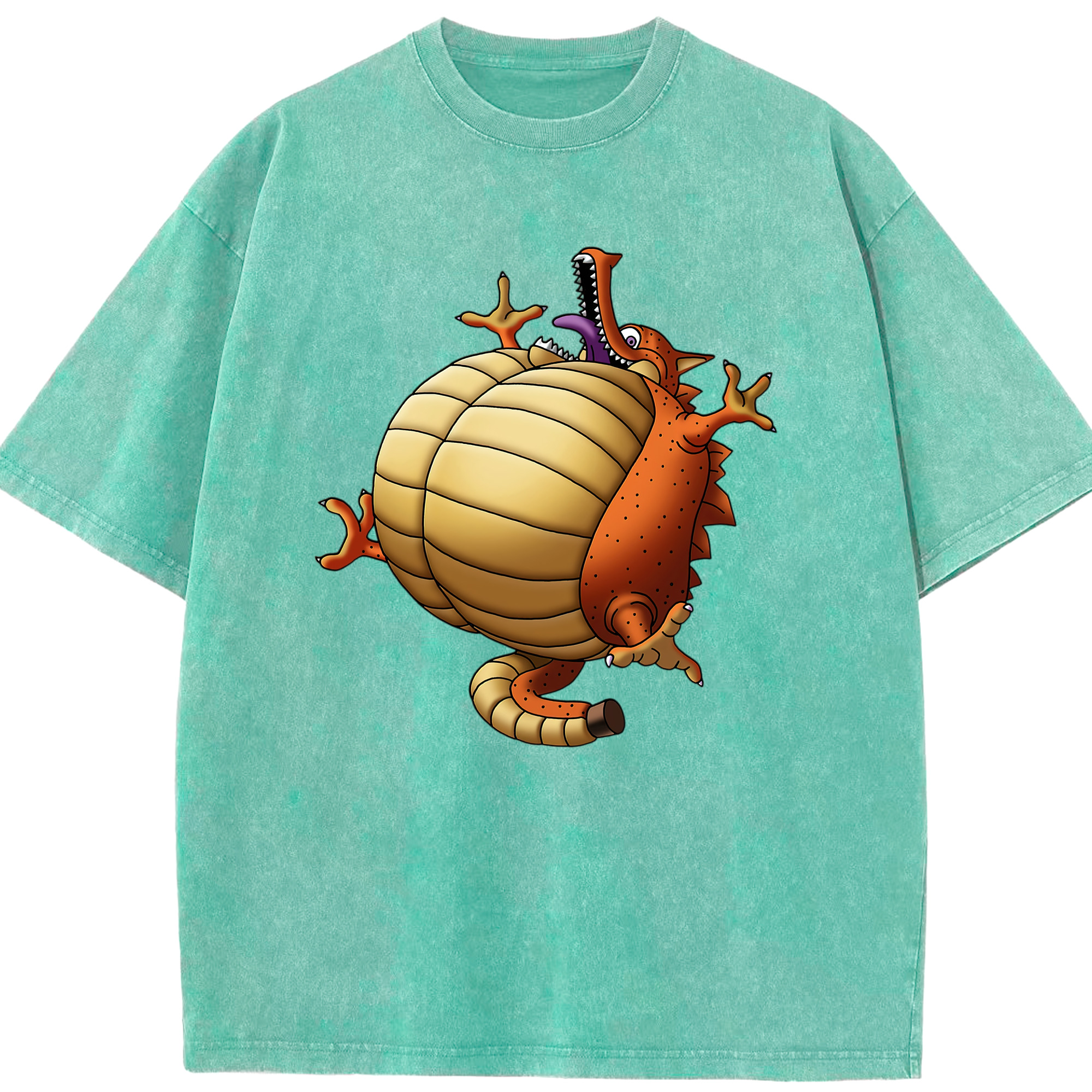 （画像用） ドラゴンクエスト Doragon Kuesuto Dragon Quest 綿100% ヴィンテージ風 半袖Tシャツ（フロントプリント）
